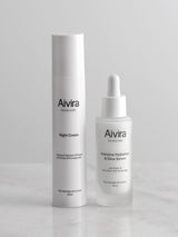 Aivira Night Cream and Aivira Intensive Hydration & Glow Serum on marble