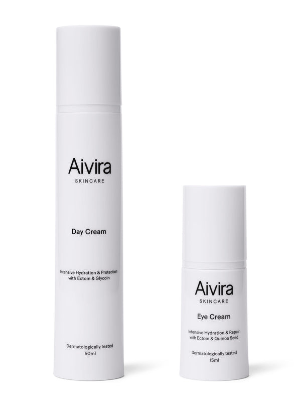 Aivira Day Cream and Aivira Eye Cream on white background